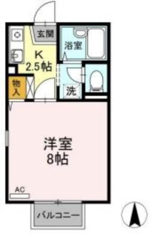 コーポ向日葵(1K/2階)の間取り写真