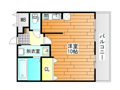 ステラウッド道明寺II(1K/3階)の間取り写真