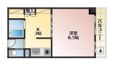 スマイルコート(1K/1階)の間取り写真
