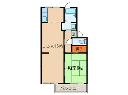 コーポ春日(1LDK/2階)の間取り写真