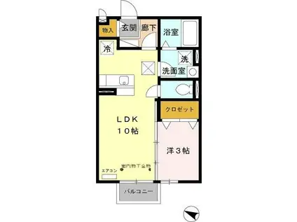 アネシス(1LDK/2階)の間取り写真