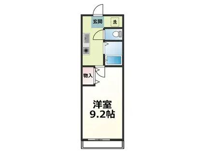 ヴェルドミールSUZUKI(1K/4階)の間取り写真