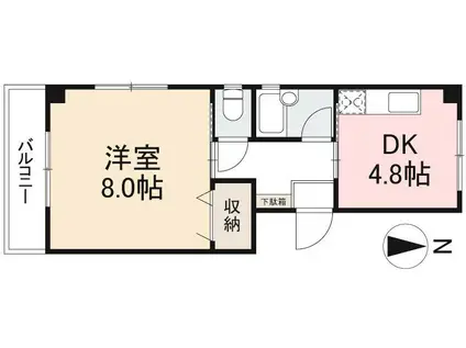 レジデンス北村II(1DK/2階)の間取り写真