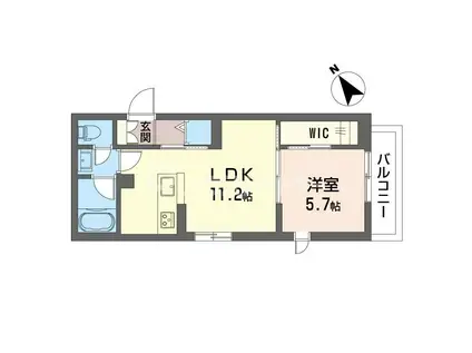 エトワールNOBUTO(1LDK/1階)の間取り写真