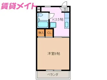 ハイツアザレア(1K/3階)の間取り写真