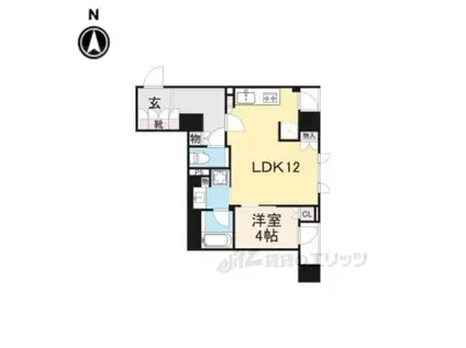 ジオ京都御池通(1LDK/8階)の間取り写真