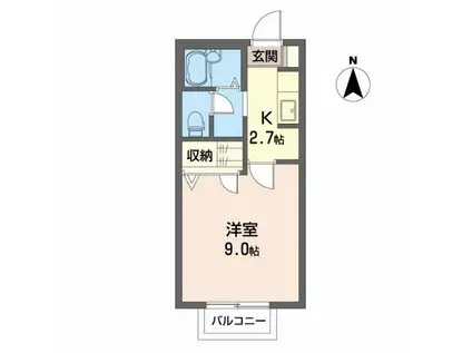 シャーメゾン萩野町(1K/1階)の間取り写真