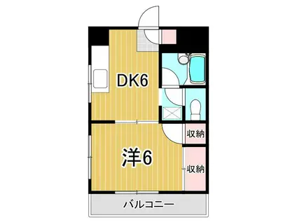 フラワーヒルズ(1DK/1階)の間取り写真