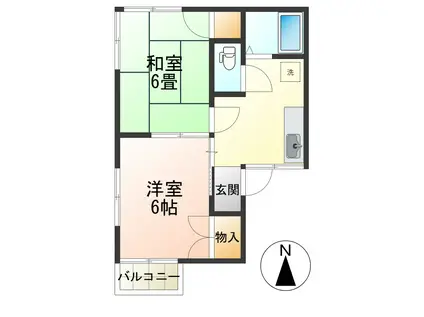 レジデンス高橋A(2K/2階)の間取り写真