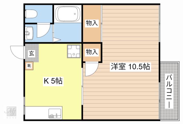 メゾン叶(1K/2階)の間取り写真