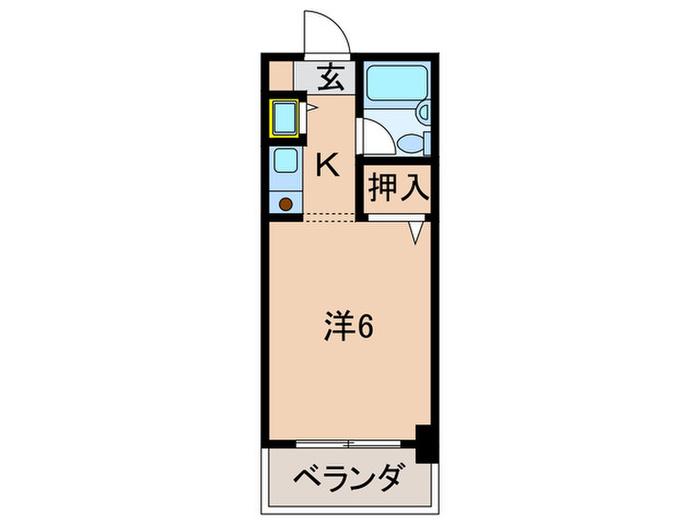 ラテール西田弐番館(1K/2階)の間取り写真