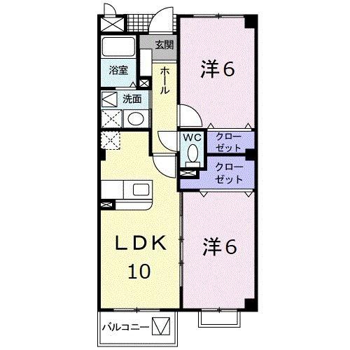 グレイス貴船(2LDK/3階)の間取り写真