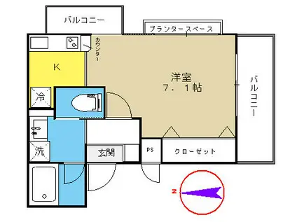 目白豊英(ワンルーム/3階)の間取り写真