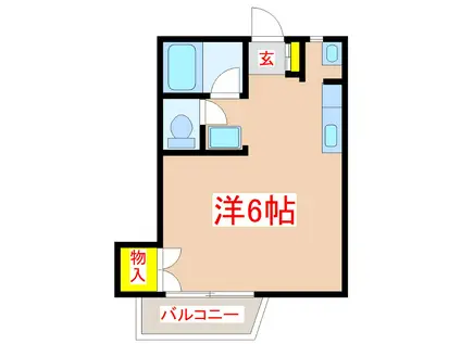 パラダイスゲート(ワンルーム/1階)の間取り写真