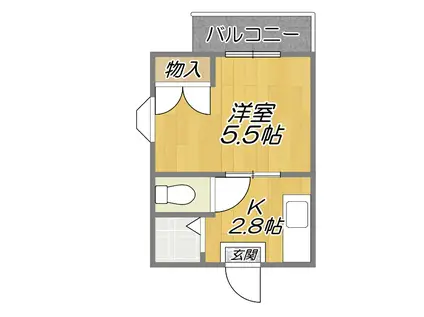 京阪本線寝屋川市駅 15分 セパレート (1K/1階)の間取り写真