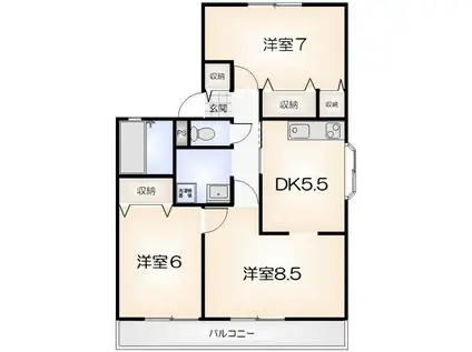 マイファミール A(2LDK/2階)の間取り写真