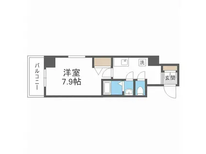 FLAIRNAMBA(1K/6階)の間取り写真