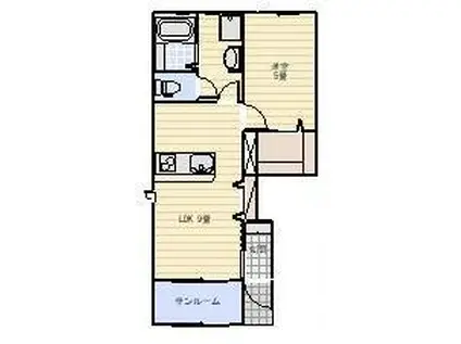 LOTUS篠原(1LDK/1階)の間取り写真