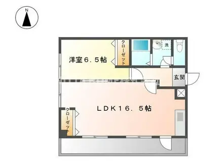 東野 マンション(1LDK/1階)の間取り写真