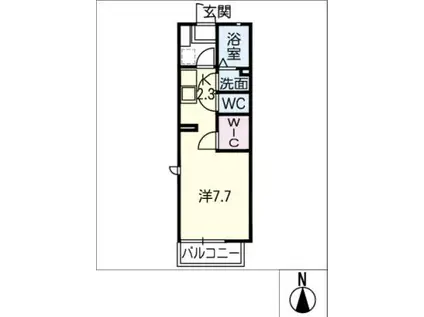 サンマルクII(ワンルーム/2階)の間取り写真