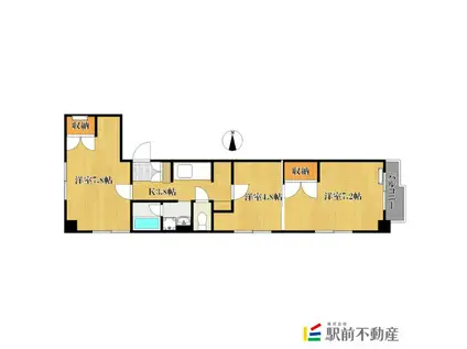 エトランゼ宮本12(1LDK/3階)の間取り写真