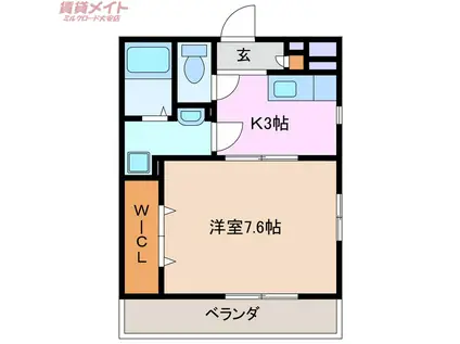 菰野ヒルズ(1K/1階)の間取り写真