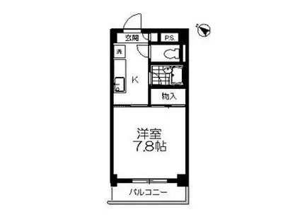 ロイヤルヒルズ台原III(1K/2階)の間取り写真