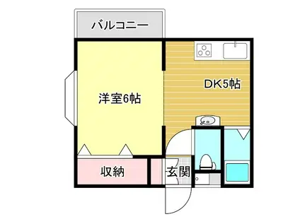 コーポ小野(1DK/1階)の間取り写真