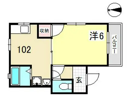 ラペル大塚(1DK/2階)の間取り写真