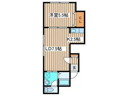 エスコートN23(1LDK/3階)の間取り写真