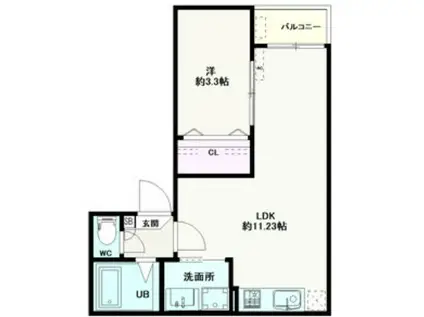 JACK ROKUBANI(1LDK/2階)の間取り写真