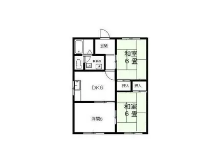 パークハイツA(3DK/1階)の間取り写真