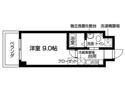 リリエンベルグはるひ野(1K/1階)の間取り写真