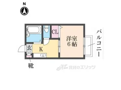 ラ・メゾンかなた(1K/2階)の間取り写真