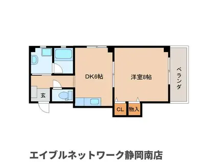 FRIENDLY 仲田(1DK/1階)の間取り写真