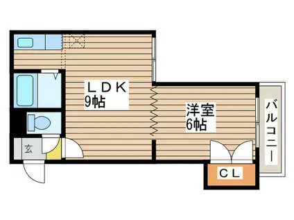 ラ・ニヴェルセール(1LDK/2階)の間取り写真