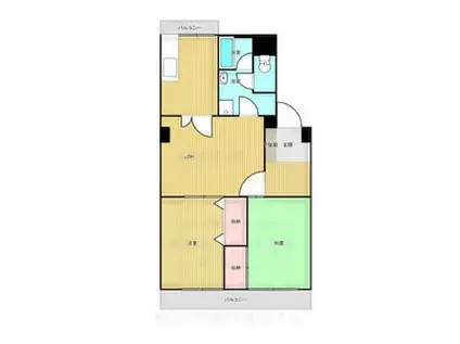 アーバン京命I(2LDK/2階)の間取り写真