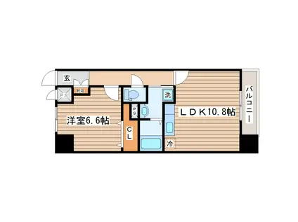新田東レジデンス五番館(1LDK/4階)の間取り写真