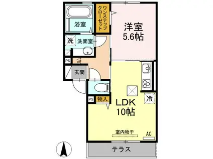 STAY GRATEFUL(1LDK/1階)の間取り写真