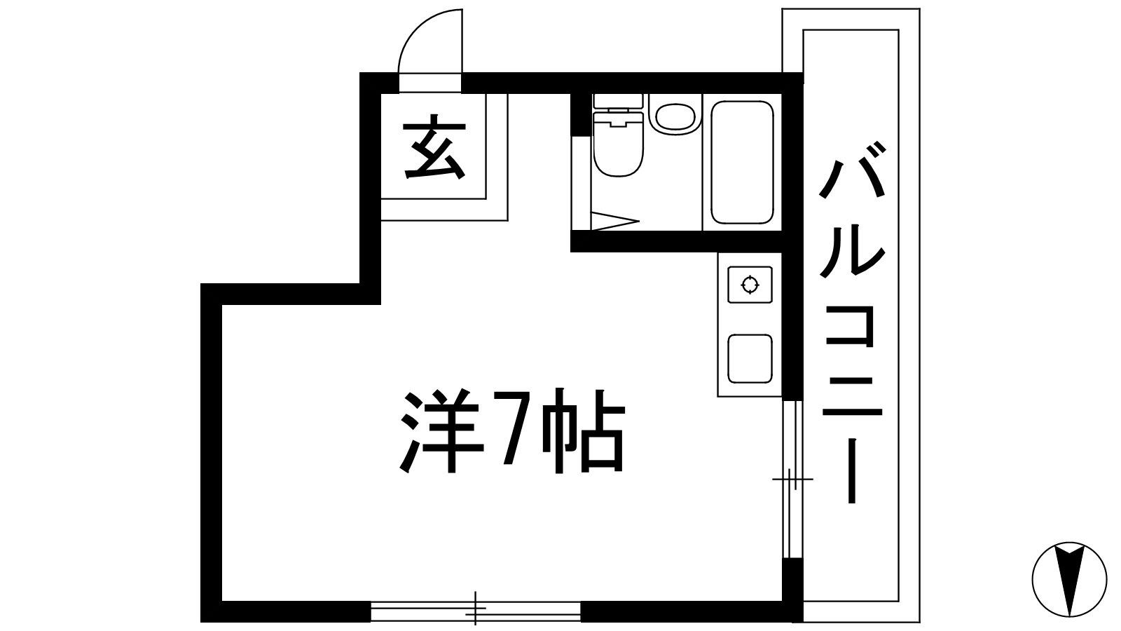 グランディア甲東園(ワンルーム/2階)の間取り写真