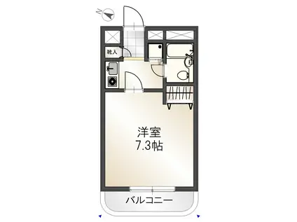 サンパレスなとり(1K/1階)の間取り写真