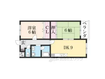 エクシードSS(2LDK/1階)の間取り写真