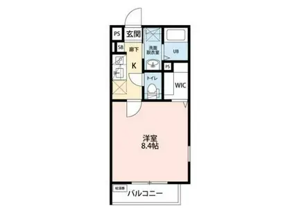 グランブルー海神(1K/2階)の間取り写真