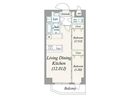 GRAN PASEO 谷在家(2LDK/6階)の間取り写真