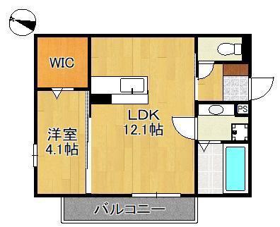 MER行事 B棟(1LDK/2階)の間取り写真