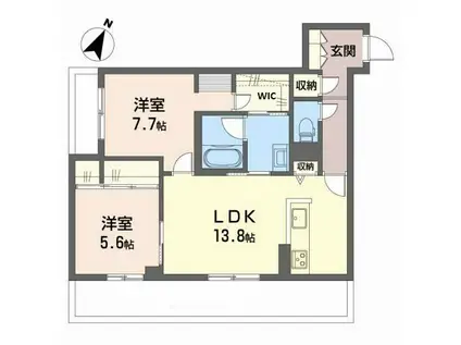 トリフォリア(2LDK/1階)の間取り写真
