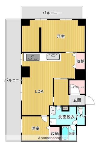 ライオンズマンション博多(2LDK/3階)の間取り写真