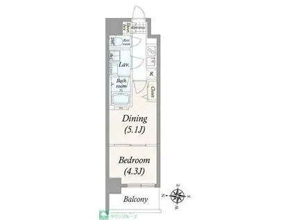 PRIMAL 両国(2K/4階)の間取り写真