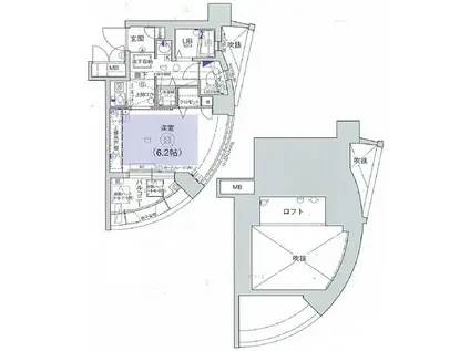 エステムコート新大阪IIIステーションプラザ(1K/2階)の間取り写真