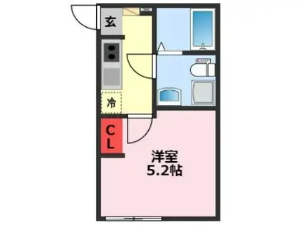 COZY NOOK(1K/1階)の間取り写真